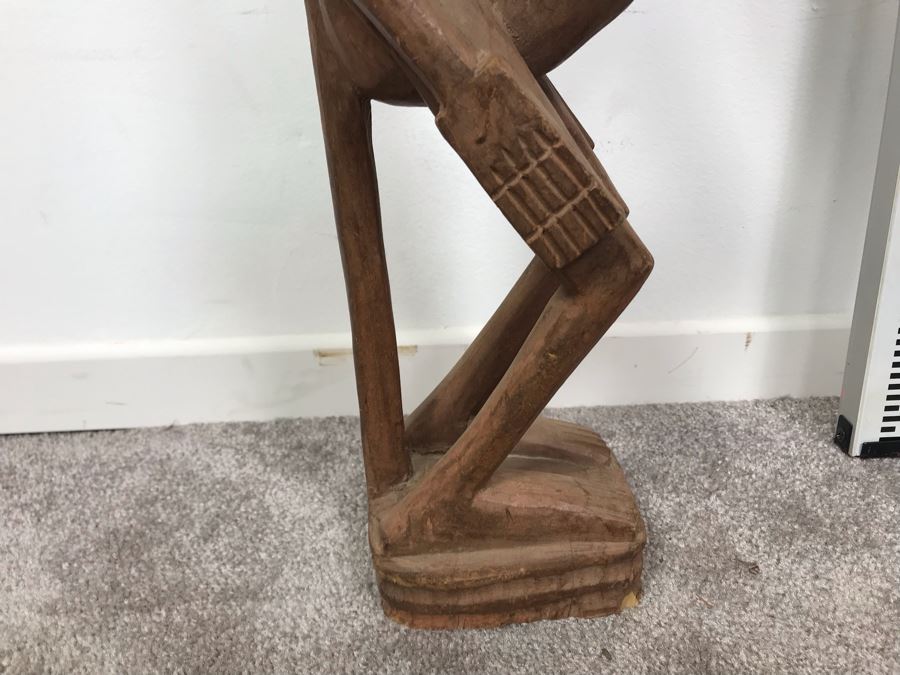 Large Wooden Hand Carved Ethnic Sculpture Figure 24'H [Photo 7]