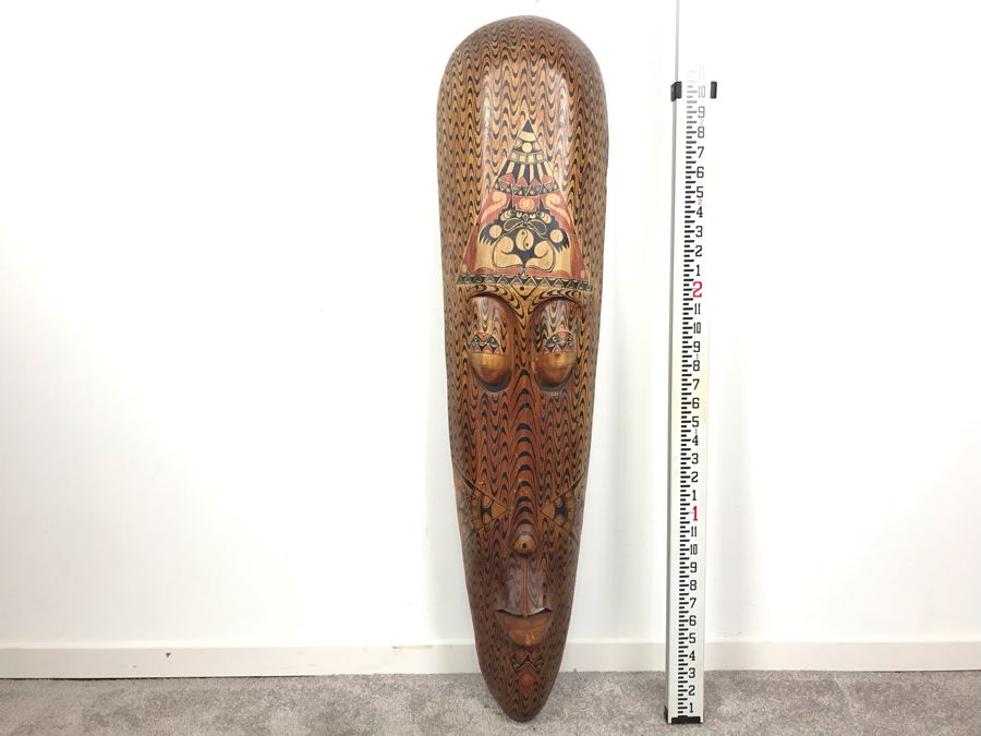 Large Hand Carved Indonesian Mask 36'H [Photo 1]