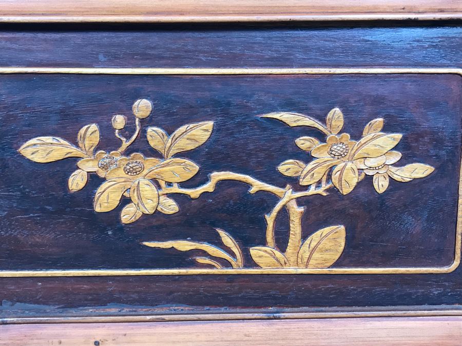 Stunning Antique Chinese Hand Carved Wooden Wall Mirror 22' X 35' - See Photos [Photo 10]