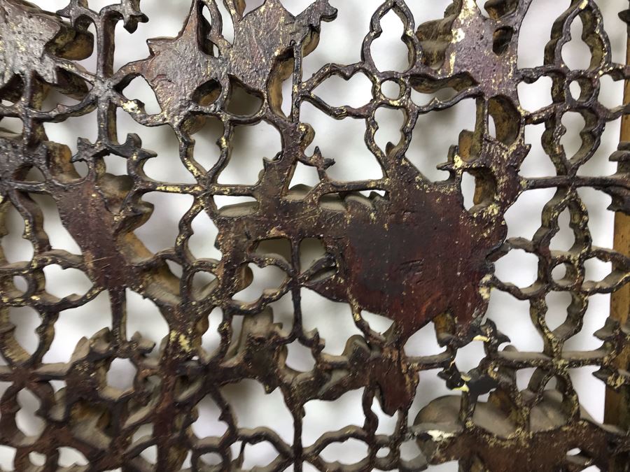 Vintage Chinese Relief Carved Gilt Wooden Door Panel Wall Decor Decorated With Birds, Butterflies And Blossoming Flowers 17' X 34' [Photo 20]