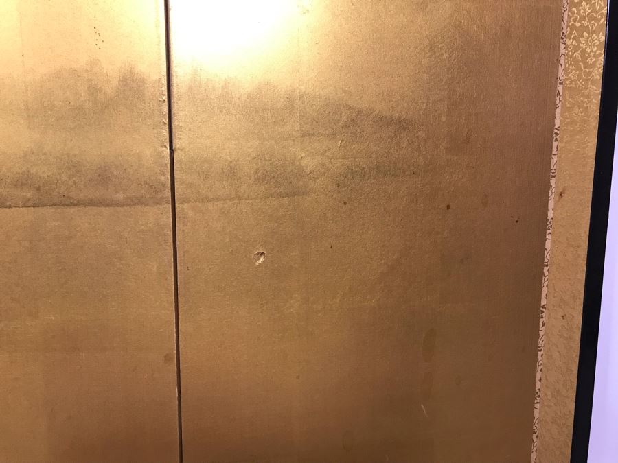 Original Asian Signed Painting Gold Folding Screen Divider 66' X 36' [Photo 15]