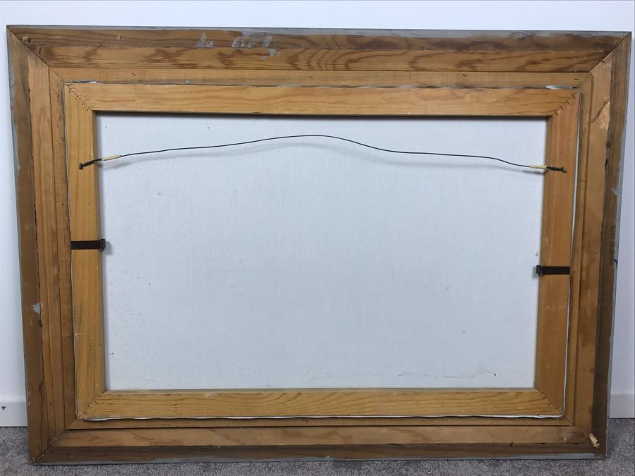 Framed Original Oil Painting Of Shoreline Crashing Waves By Bobbi Harrington After Garin 36' X 27' [Photo 12]