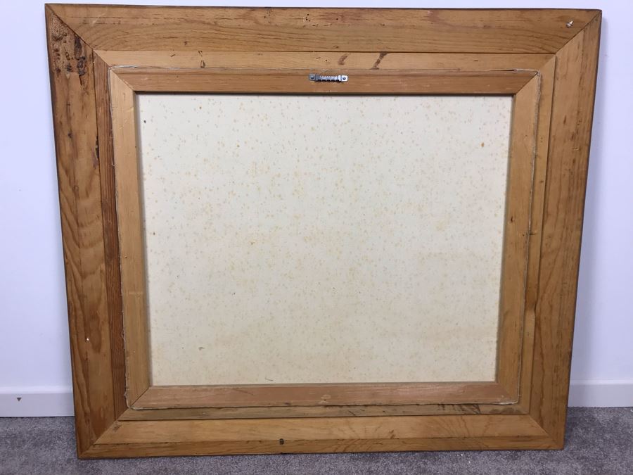 Framed Original Signed Oil Painting Of Ship At Sea Signature Illegible 31' X 27' [Photo 10]