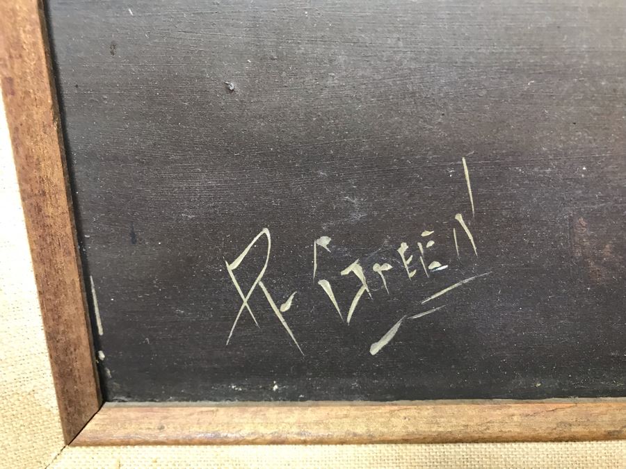 Framed Original Signed Oil Painting Surrealist Architectural Ruins By R. Green 36' X 30' [Photo 6]