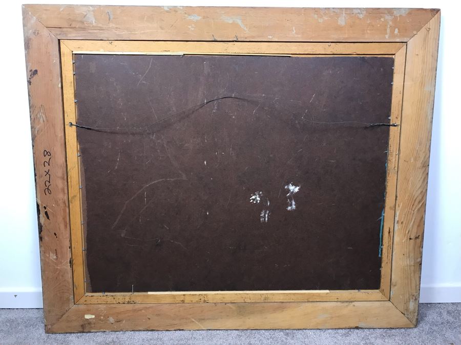 Framed Original Signed Oil Painting Surrealist Architectural Ruins By R. Green 36' X 30' [Photo 9]