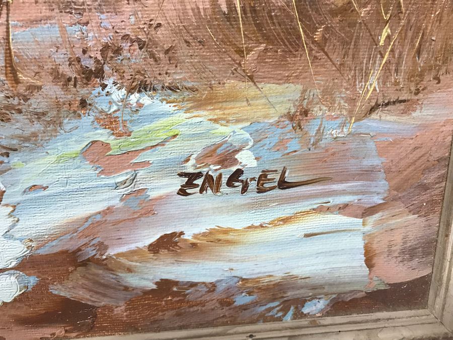 Framed Original Signed Oil Painting Seascape By Engel 38' X 26' [Photo 5]