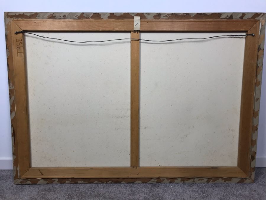 Framed Original Signed Oil Painting Seascape By Engel 38' X 26' [Photo 8]