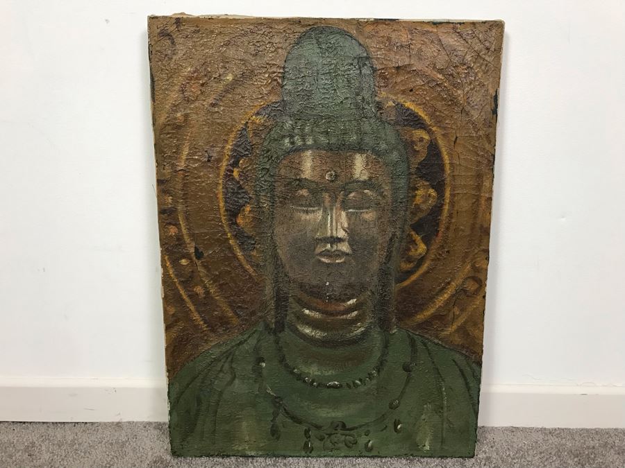 Old Original Buddha Painting 13' X 18'