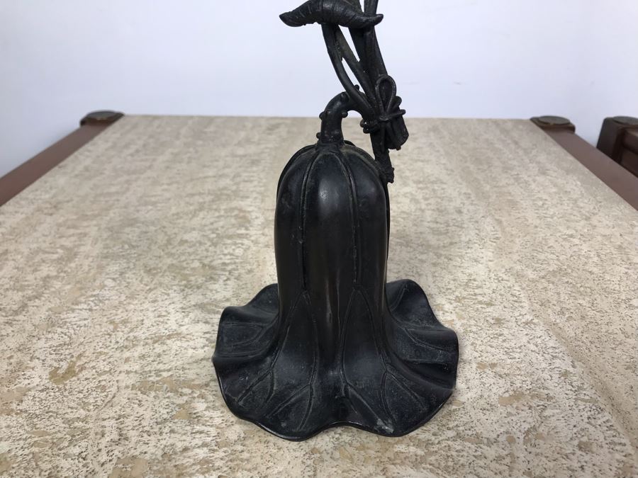 Vintage Asian Bronze Sculptural Candle Holder 16'H With Museum Id - Some Items In This Sale Were Appraised And Featured In The Pacific Asia Museum In Pasadena, CA [Photo 4]