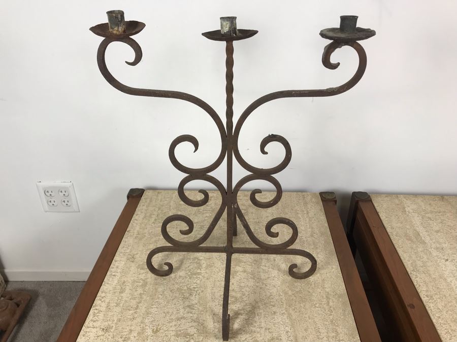 Wrought Iron Candle Holder 21'H [Photo 2]