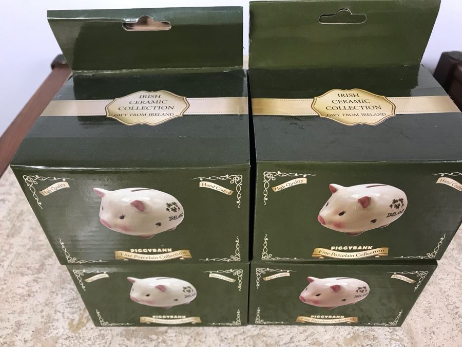(4) New Irish Fine Porcelain Piggy Banks In Original Boxes [Photo 2]