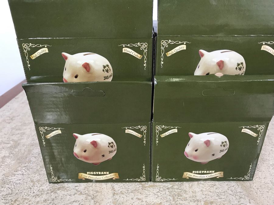 (4) New Irish Fine Porcelain Piggy Banks In Original Boxes [Photo 4]