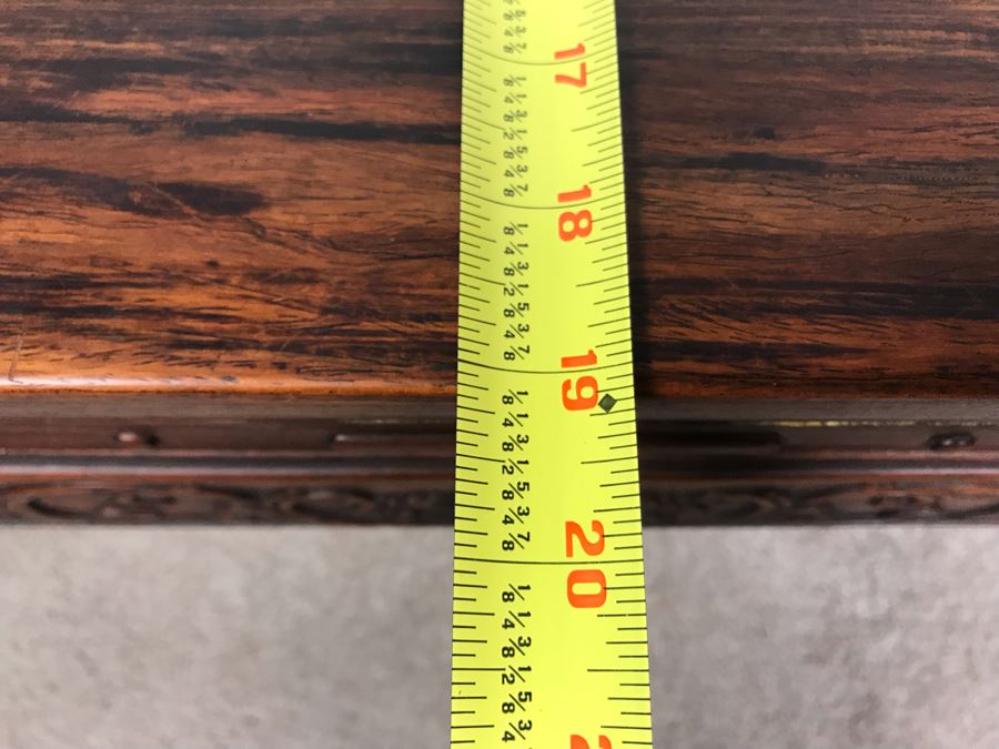 Antique Chinese Rosewood Table - Has Been Reinforced Under Table - See Photos 32'W X 19'D X 12.5'H [Photo 23]