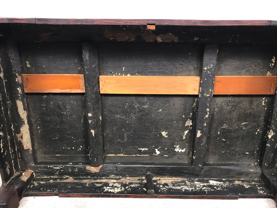 Antique Chinese Rosewood Table - Has Been Reinforced Under Table - See Photos 32'W X 19'D X 12.5'H [Photo 21]