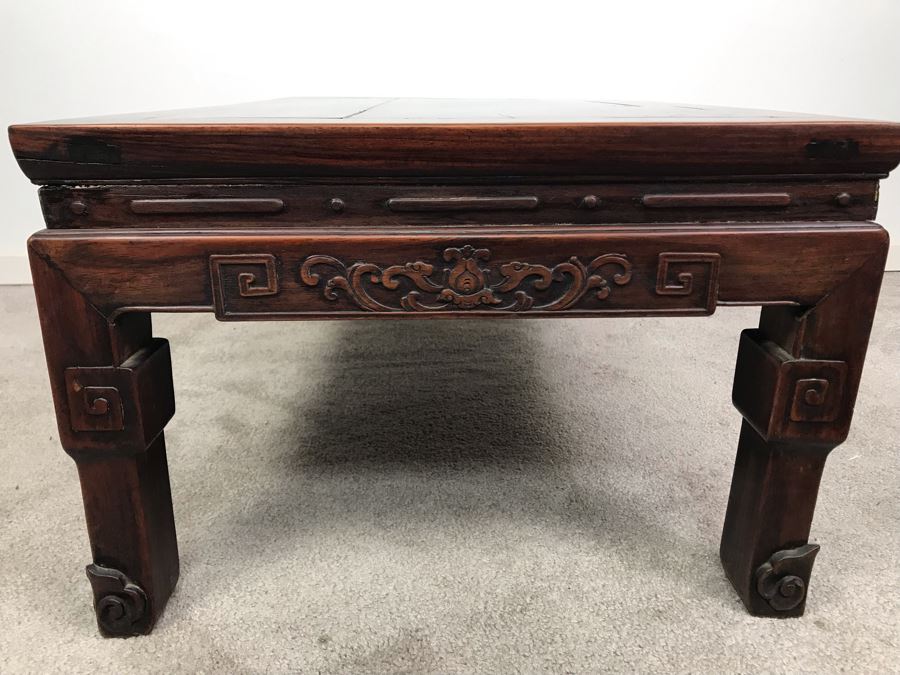 Antique Chinese Rosewood Table - Has Been Reinforced Under Table - See Photos 32'W X 19'D X 12.5'H [Photo 13]