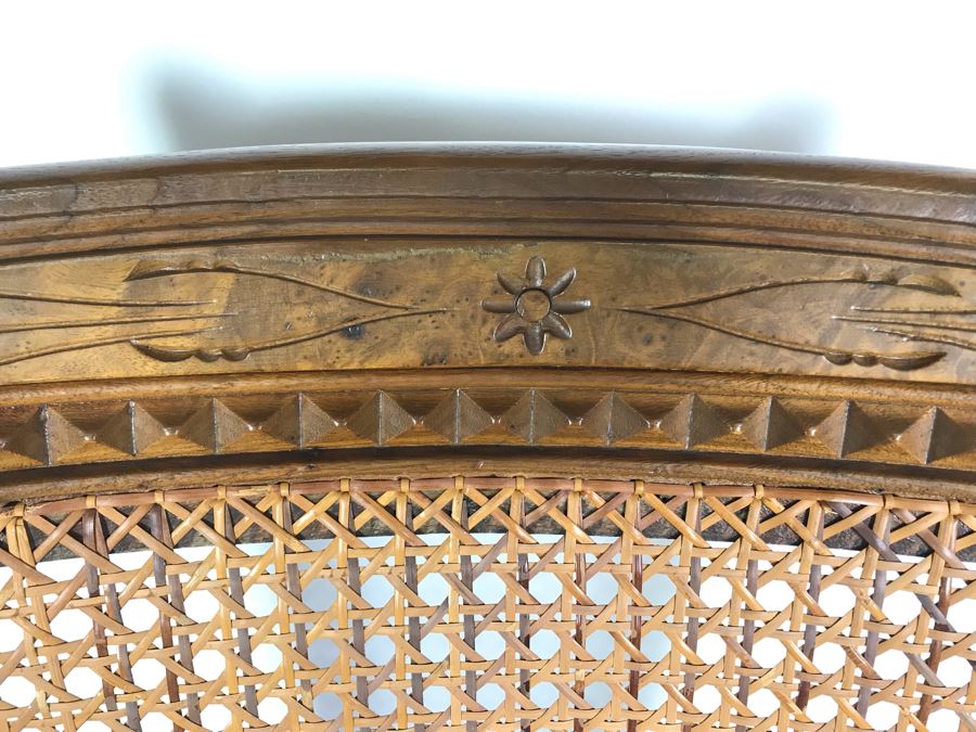 Antique Eastlake Cane Rocking Chair On Metal Casters [Photo 6]