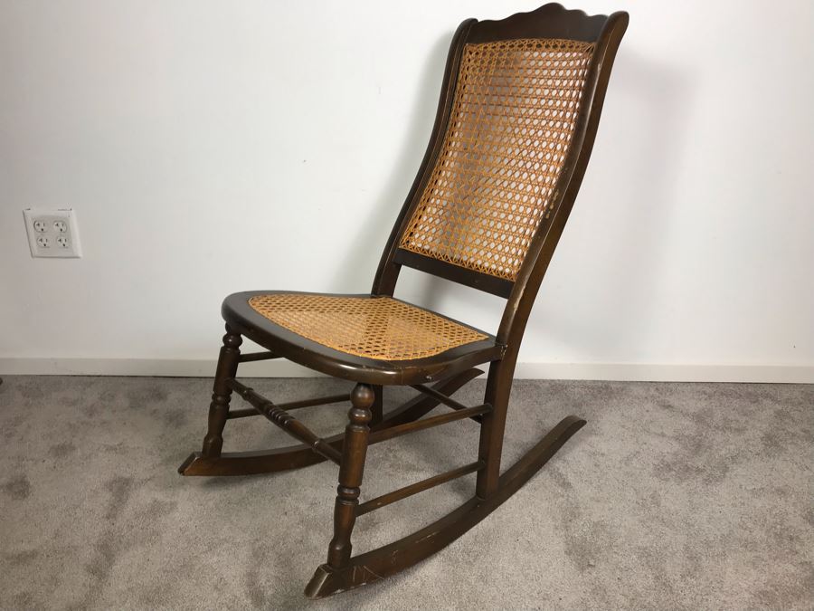 antique cane rocking chair value