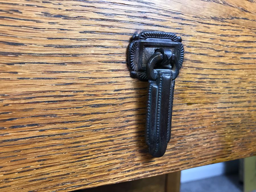 Antique Oak Cabinet With 3-Drawers 32'W X 18'D X 42'H [Photo 9]