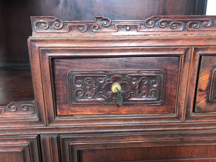 Pair Of Antique Chinese Rosewood Cabinets 35'W X 17'D X 62'H [Photo 4]