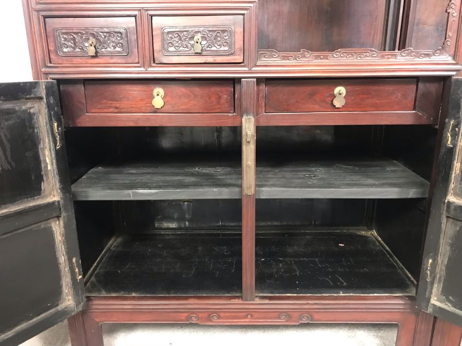 Pair Of Antique Chinese Rosewood Cabinets 35'W X 17'D X 62'H [Photo 17]