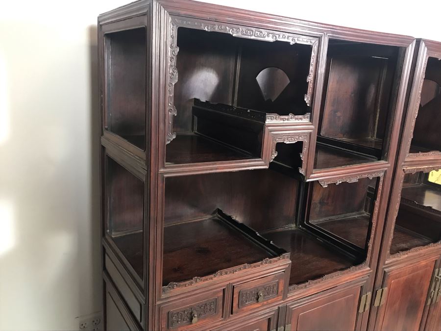 Pair Of Antique Chinese Rosewood Cabinets 35'W X 17'D X 62'H [Photo 37]
