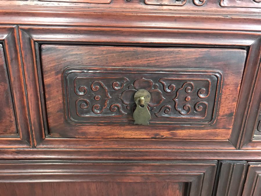 Pair Of Antique Chinese Rosewood Cabinets 35'W X 17'D X 62'H [Photo 18]