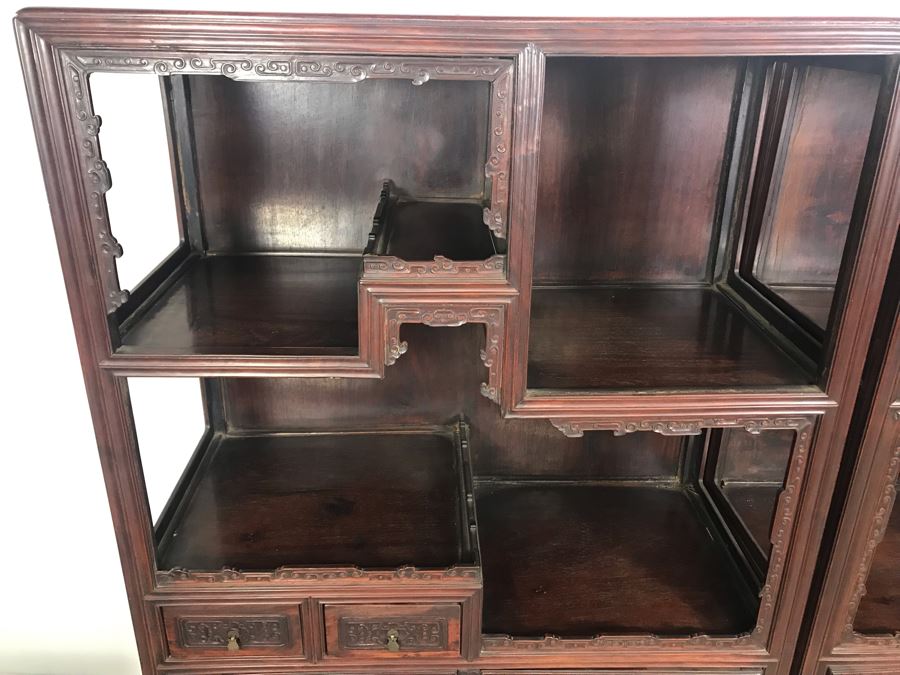 Pair Of Antique Chinese Rosewood Cabinets 35'W X 17'D X 62'H [Photo 14]