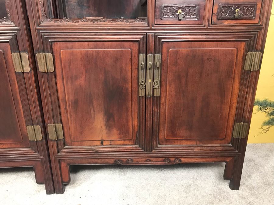 Pair Of Antique Chinese Rosewood Cabinets 35'W X 17'D X 62'H [Photo 3]