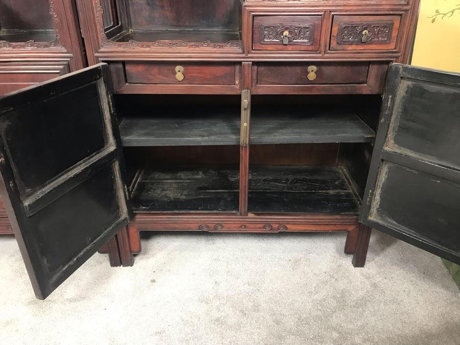 Pair Of Antique Chinese Rosewood Cabinets 35'W X 17'D X 62'H [Photo 8]