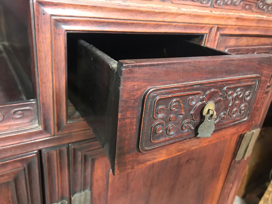 Pair Of Antique Chinese Rosewood Cabinets 35'W X 17'D X 62'H [Photo 5]