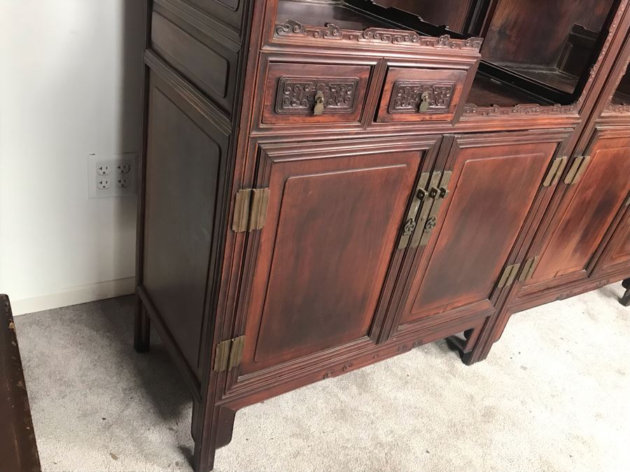 Pair Of Antique Chinese Rosewood Cabinets 35'W X 17'D X 62'H [Photo 38]