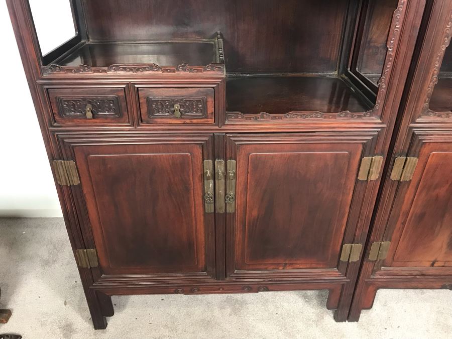 Pair Of Antique Chinese Rosewood Cabinets 35'W X 17'D X 62'H [Photo 15]