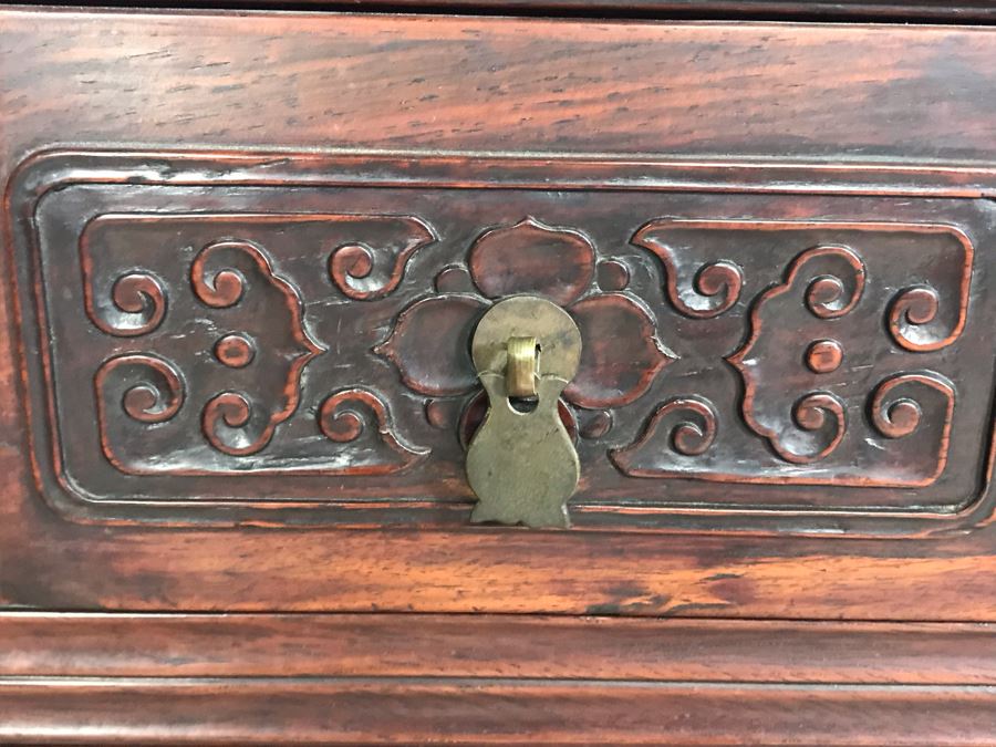 Pair Of Antique Chinese Rosewood Cabinets 35'W X 17'D X 62'H [Photo 19]