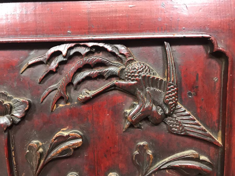 Stunning Single Antique Chinese Intricately Carved Rosewood Cabinet 34'W X 17'D X 63.5'H [Photo 28]