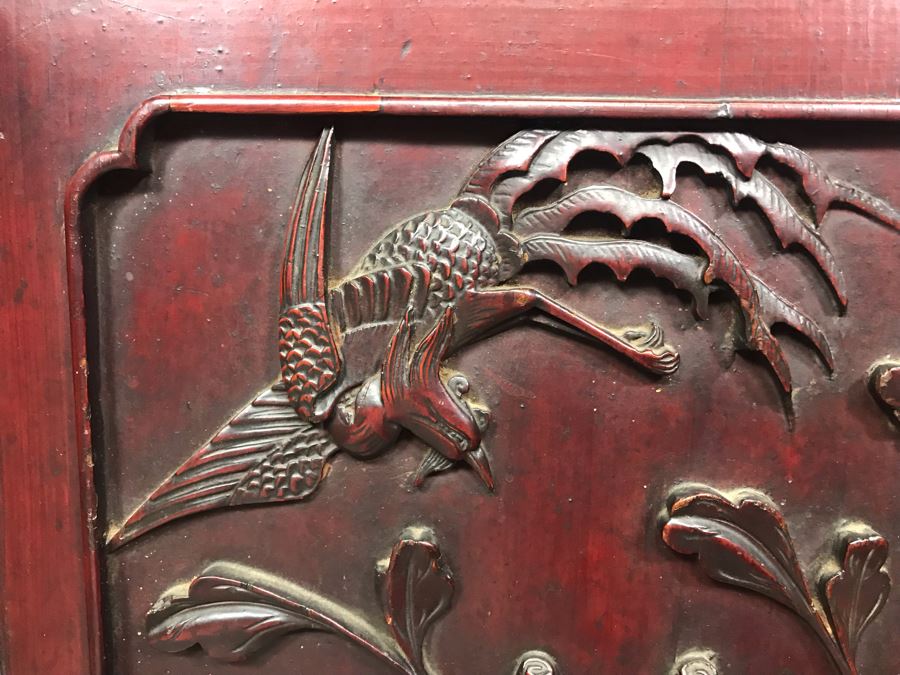 Stunning Single Antique Chinese Intricately Carved Rosewood Cabinet 34'W X 17'D X 63.5'H [Photo 34]