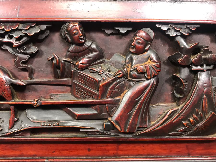 Stunning Single Antique Chinese Intricately Carved Rosewood Cabinet 34'W X 17'D X 63.5'H [Photo 26]