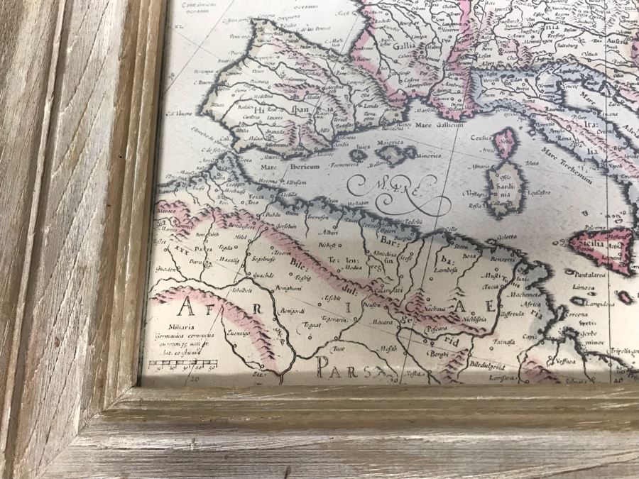 Vintage Framed Map Of Europe 22' X 19' [Photo 10]