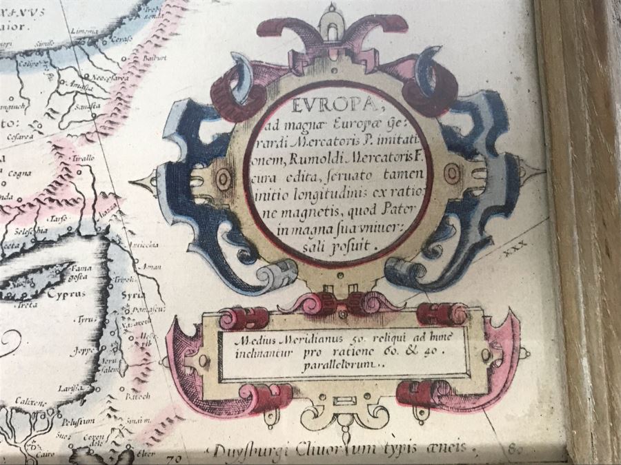 Vintage Framed Map Of Europe 22' X 19' [Photo 4]