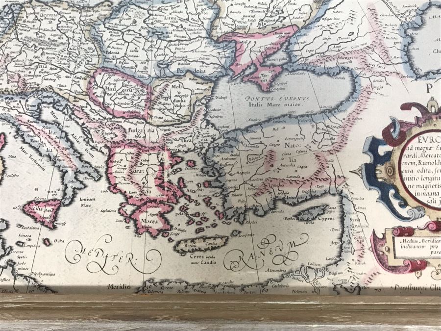 Vintage Framed Map Of Europe 22' X 19' [Photo 11]