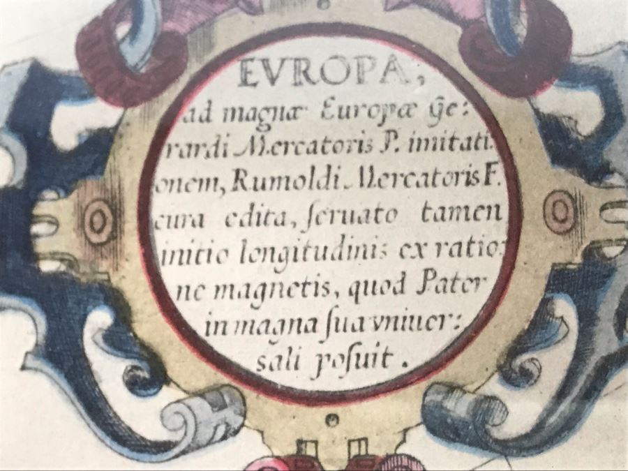 Vintage Framed Map Of Europe 22' X 19' [Photo 6]