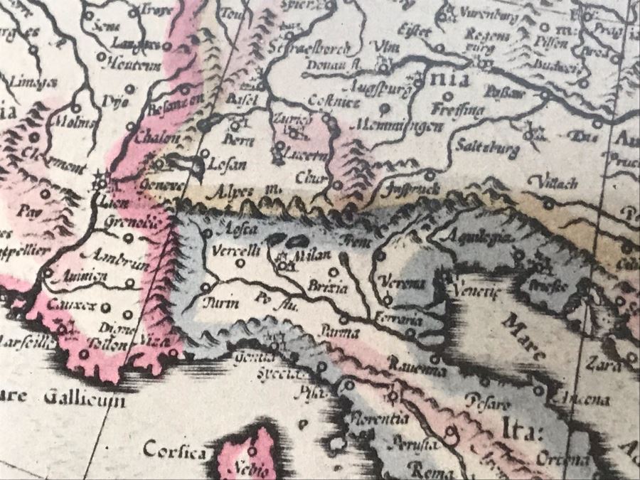 Vintage Framed Map Of Europe 22' X 19' [Photo 12]