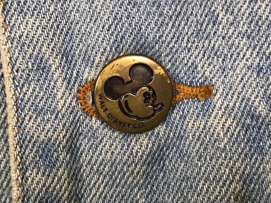 Walt Disney Mickey Mouse And Minnie Mouse Denim Jacket 'It's Party Time!' Size M [Photo 3]