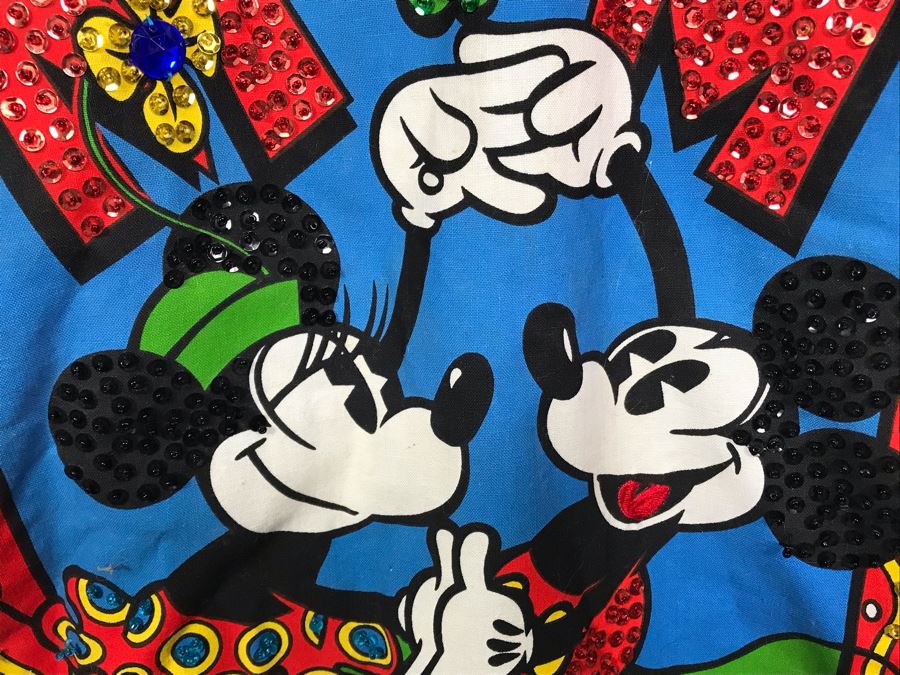 Walt Disney Mickey Mouse And Minnie Mouse Denim Jacket 'It's Party Time!' Size M [Photo 7]