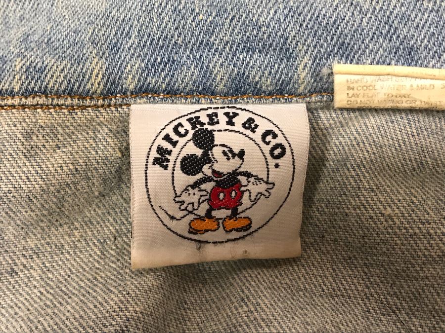 Walt Disney Mickey Mouse And Minnie Mouse Denim Jacket 'It's Party Time!' Size M [Photo 9]