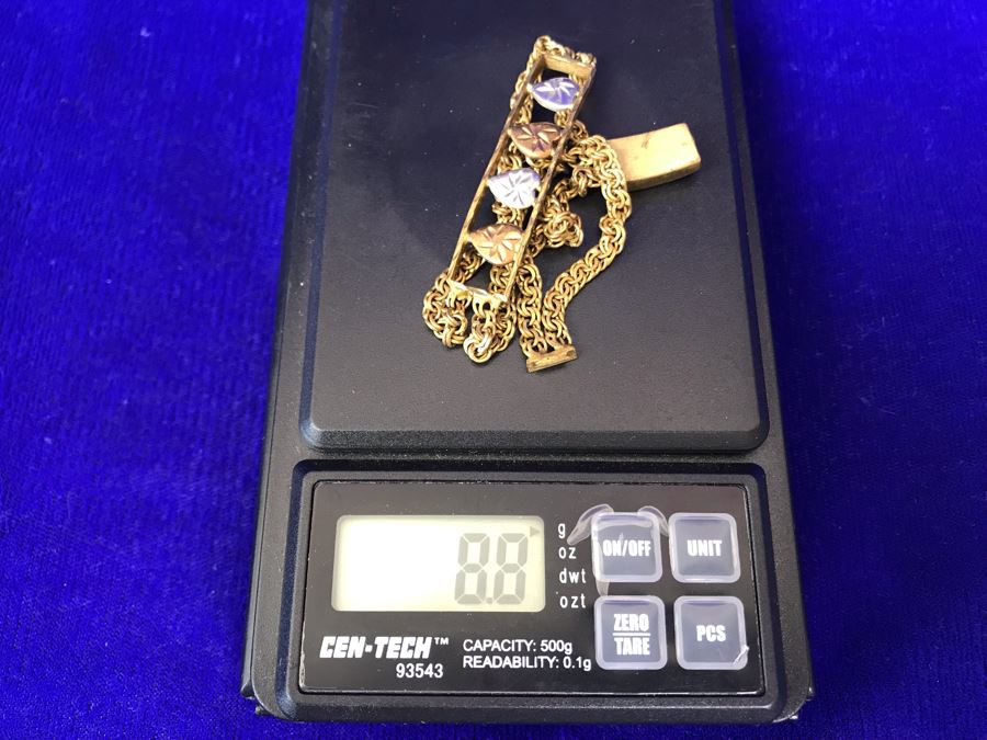 14K Gold Bracelet Decorated With Hearts Made In Italy - Clasp Needs Repair 8.8g [Photo 12]