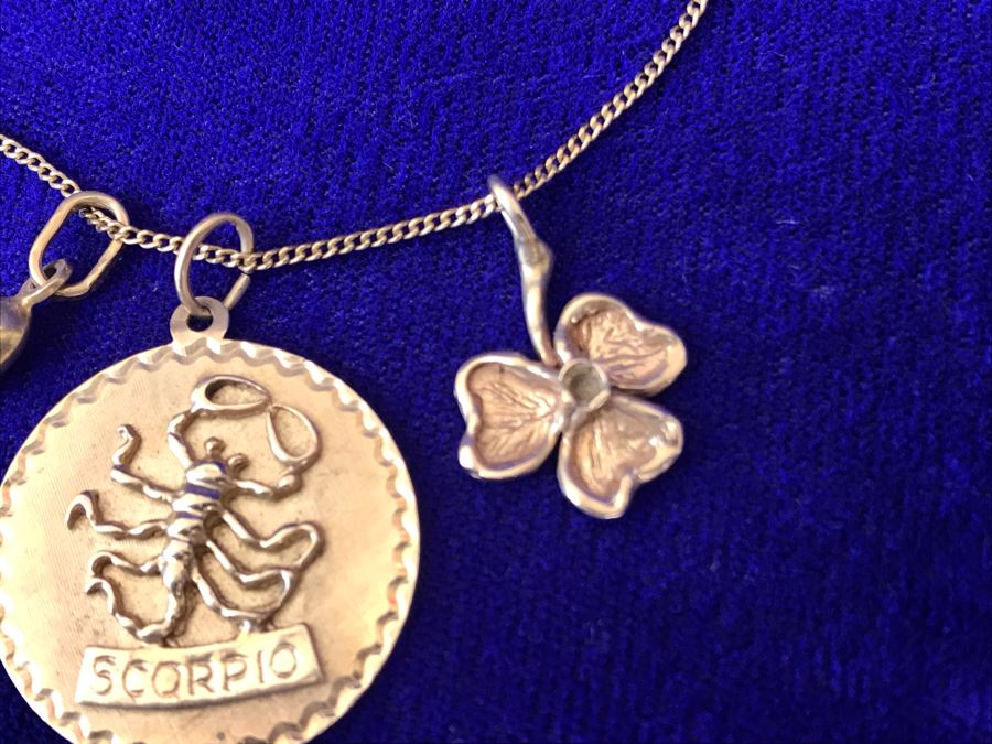 14K Gold Charm Pendant Necklace Scorpio 10.9g [Photo 7]