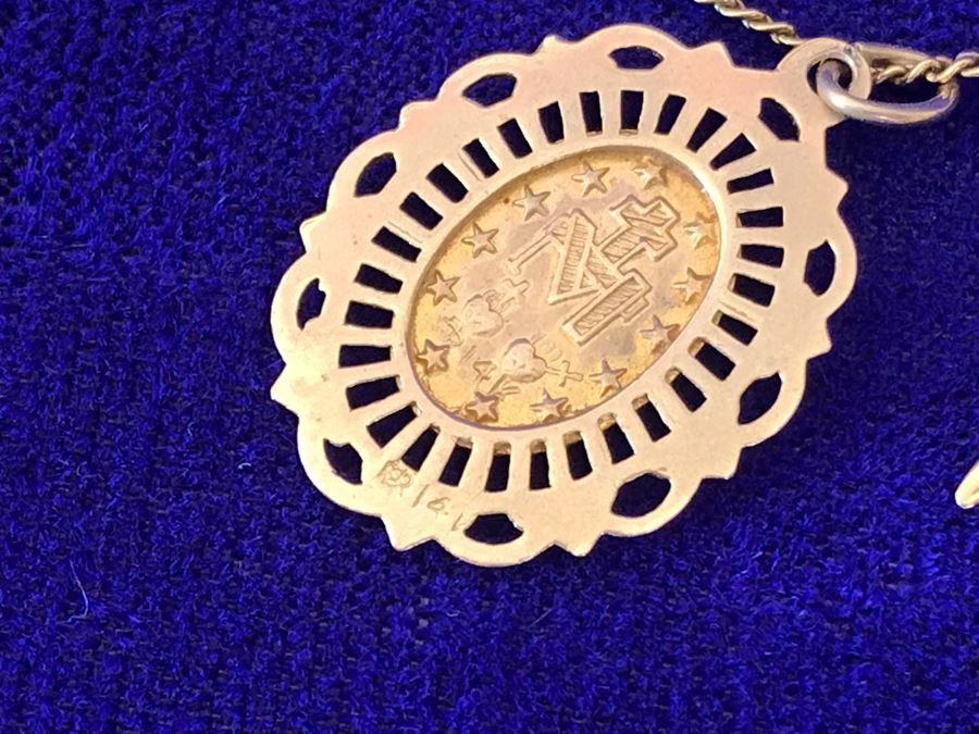 14K Gold Charm Pendant Necklace Scorpio 10.9g [Photo 13]