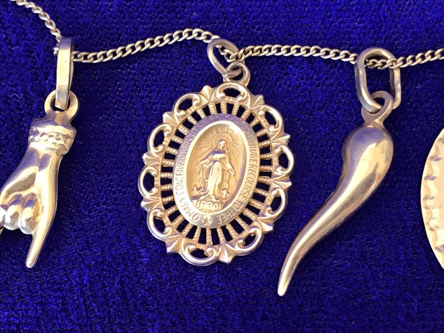 14K Gold Charm Pendant Necklace Scorpio 10.9g [Photo 9]