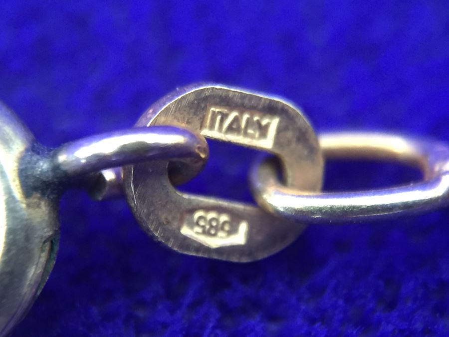 14K Gold Torah Scroll Pendant With 14K Gold Italy Neckalce 5.8g [Photo 11]