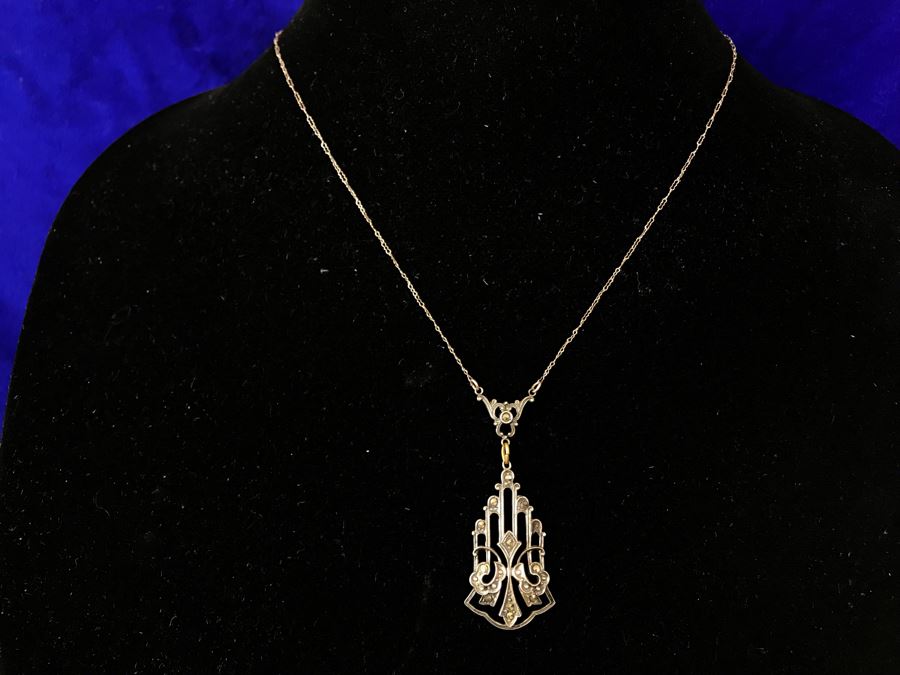 Vintage Sterling Silver Pendant Necklace 4.3g [Photo 2]